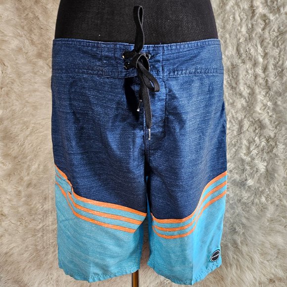 O'Nell Men's Blue Quick Dry Board Swim Truck Shorts Size 32 - Picture 1 of 8